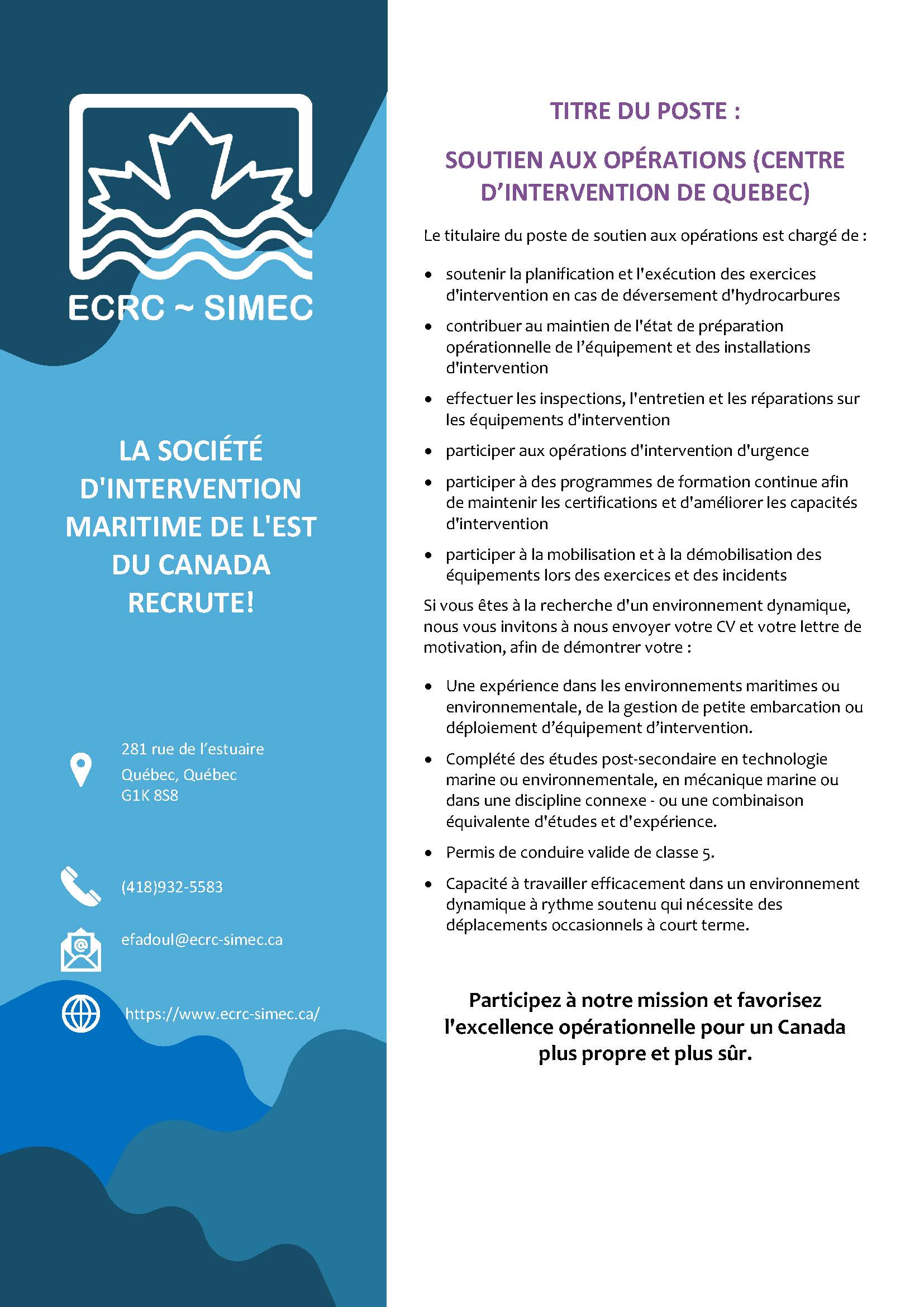 Soutien aux opérations