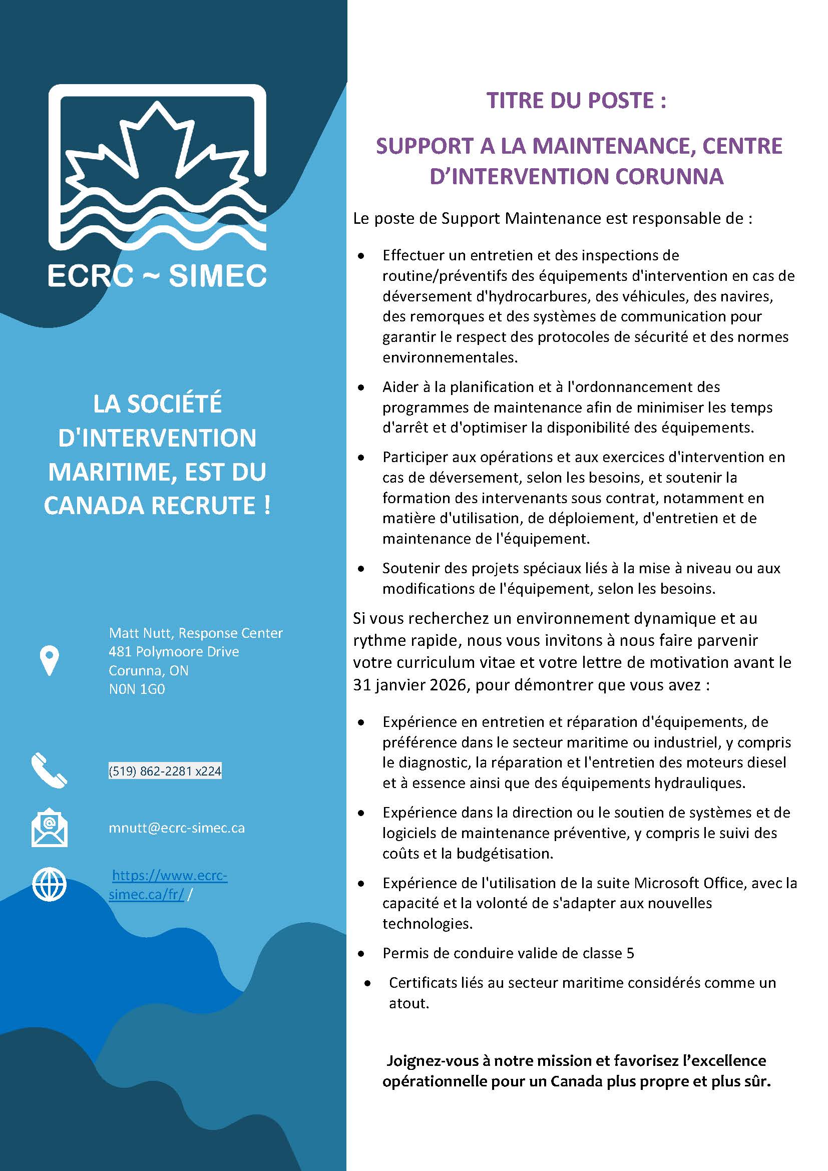 Support à la maintenance